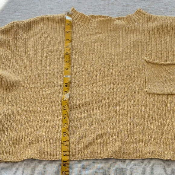 FP Beach Yellow Knit Sweater Short Sleeves - Picture 7 of 7